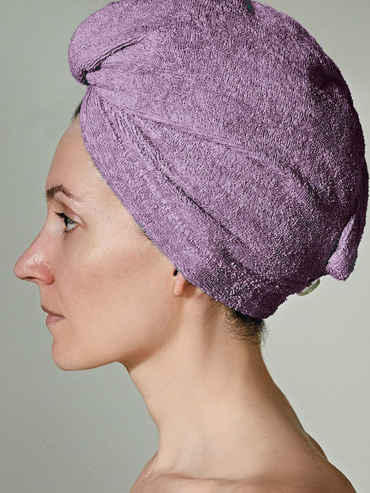 Kentia Πετσέτα Προσώπου Turban 24x64εκ. Μωβ Βάρους 450gr/m²