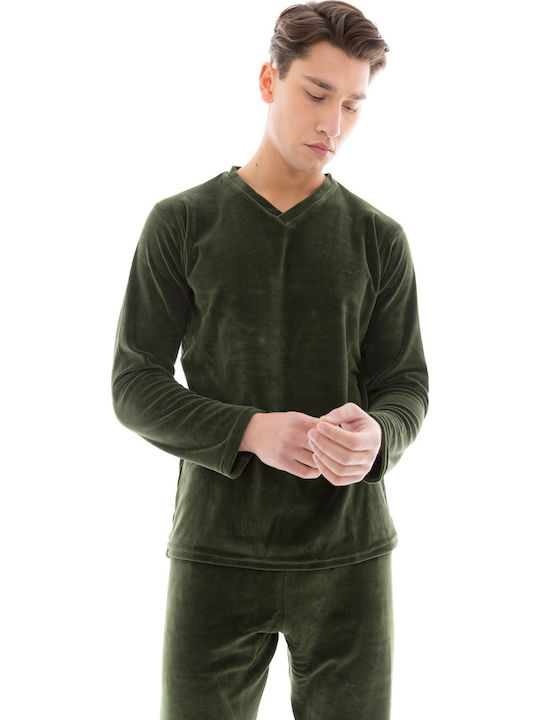 Ulisse Ulisse Herrenpyjama Baumwollene Olive