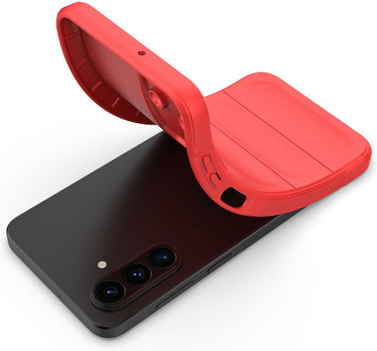 Techsuit Magic Umschlag Rückseite Silikon Rot (Galaxy A17)