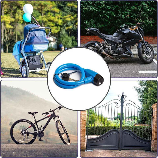 Bicycle Cable Lock Key 10.5x800mm Blue