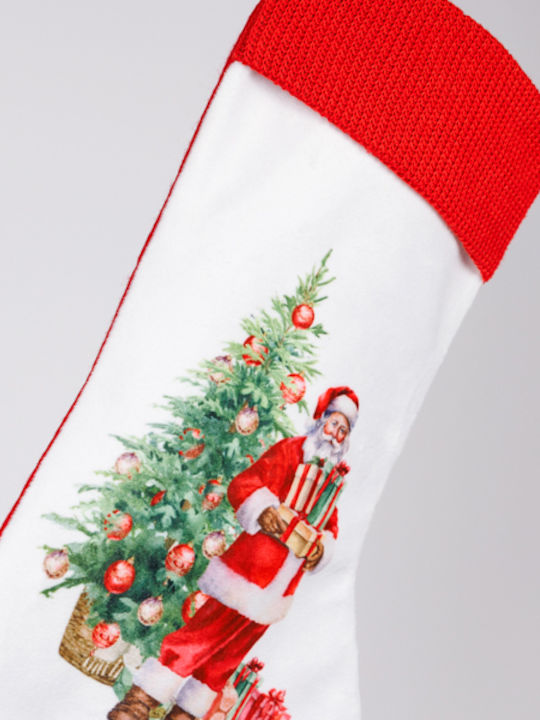 Christmas Decorative Polyester White Socks L43xW28xH34cm