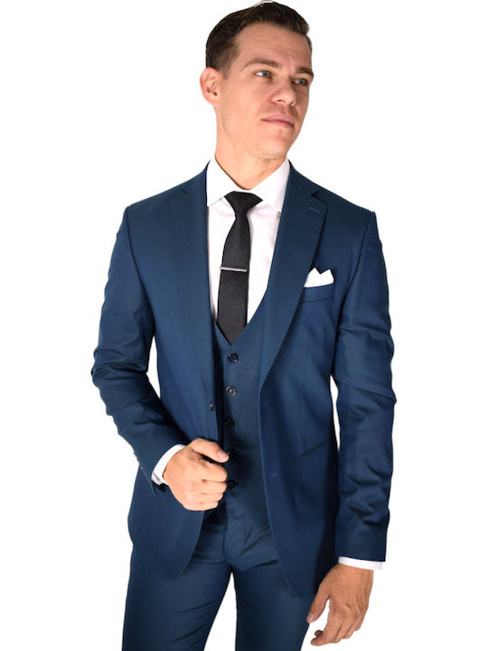 Men's Suit with Vest Petrol (Item J062)