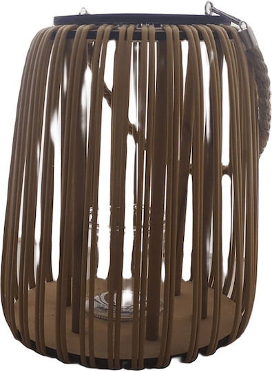 keleman Φαναράκι Rattan Καφέ 25x25x31εκ.