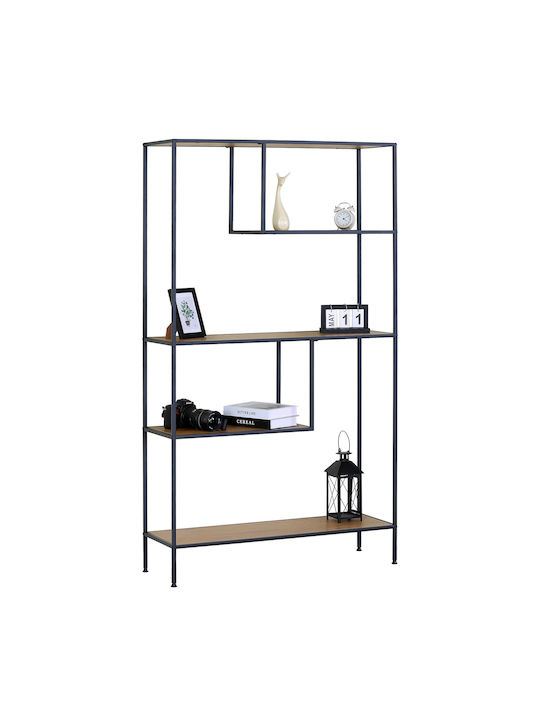 Yarwood Bookcase Oak/Black 100x33x178cm