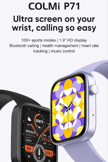 Colmi P71 45mm Smartwatch mit Pulsmesser (Lila)