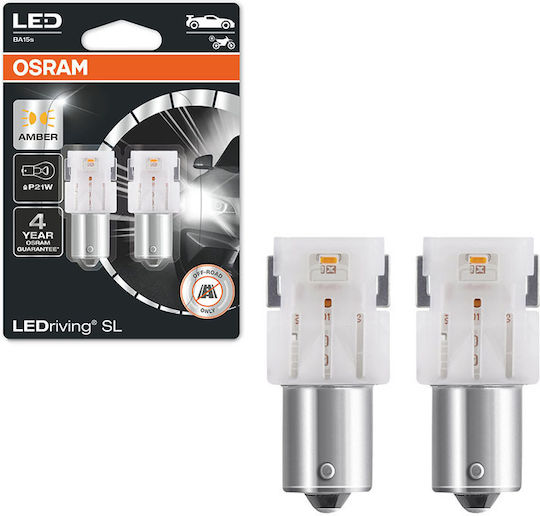 Osram Лампи Автомобила P21W LED Orange 12V 1.3W 2бр