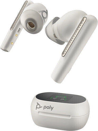 Plantronics Voyager Free 60 UC Basic (USB-A) In-Ear Bluetooth-Freisprecheinrichtung Kopfhörer mit Ladeetui White Sand