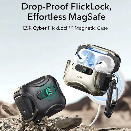 ESR Cyber Hülle Silikon in Silber Farbe für Apple AirPods Pro 3