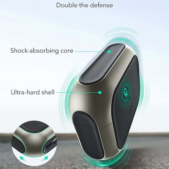ESR Orbit Hybrid Halolock Case Plastic / Silicone Titanium for Apple AirPods Pro 3