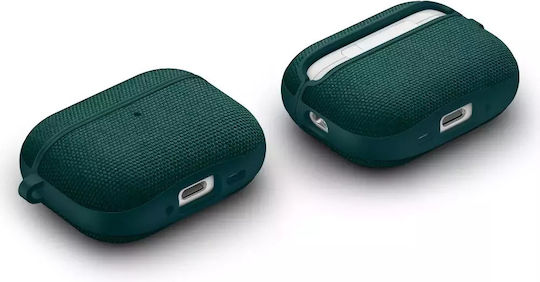 Spigen Urban Fit Case Silicone / Fabric / Plastic with Hook Midnight Green for Apple AirPods Pro 3