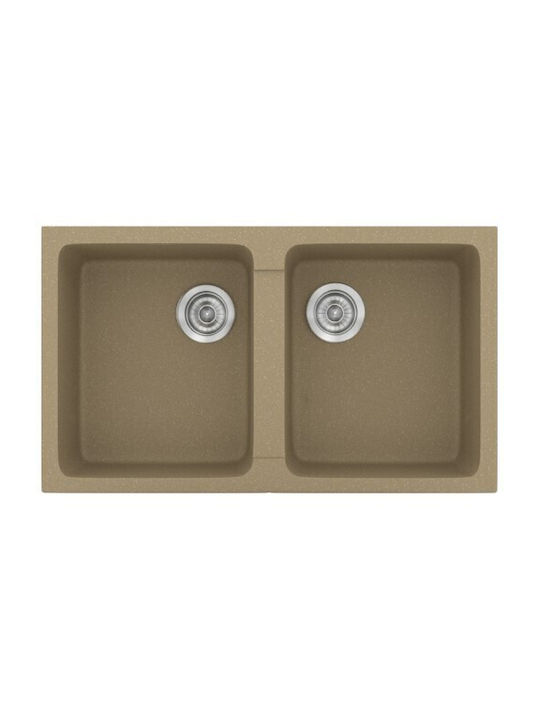 Sanitec Classic Ένθετος Νεροχύτης Inox με Μπαταρία Μ86xΠ50cm Λευκός