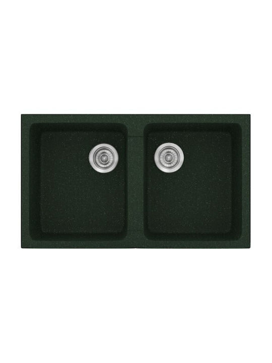 Sanitec Classic Ένθετος Νεροχύτης Inox με Μπαταρία Μ86xΠ50cm Λευκός