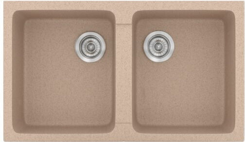 Sanitec Classic 152-334#WHITE Drop-In Sink Inox with Faucet W86xD50cm White
