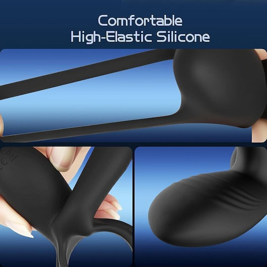 Smd Nutbuster 4-in-1 Vibrating Cock Ring 360° Twisting G-spot Stimulator & Penis Enhancer Remote Black
