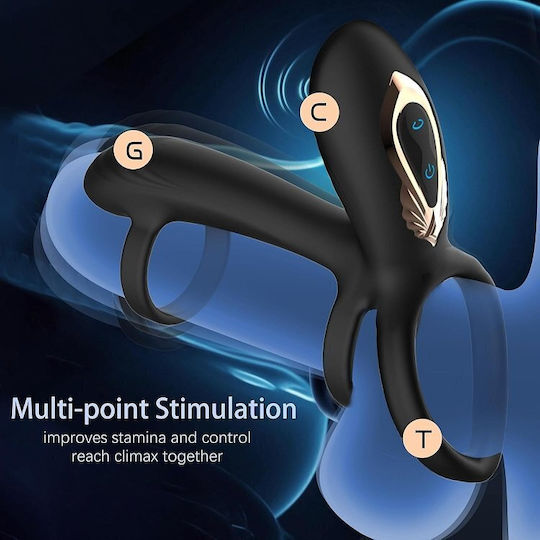 Smd Nutbuster 4-in-1 Vibrating Cock Ring 360° Twisting G-spot Stimulator & Penis Enhancer Remote Black