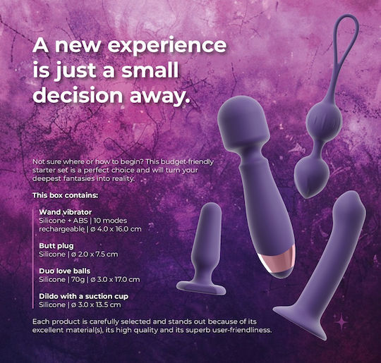 Magic Shiver Feminine Love Toy Starter Σετ με Απομακρυσμένο Έλεγχο Μωβ