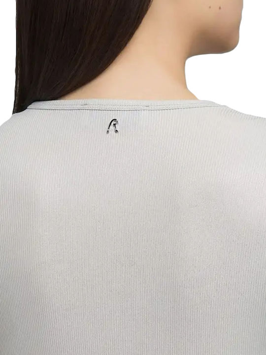 Damen Bluse Langärmelig Silver
