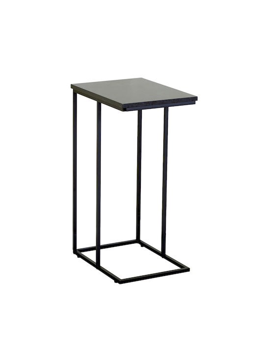 Rectangular Măsuță auxiliară Trenton Metalica Black Marble L40xW30xH66cm.