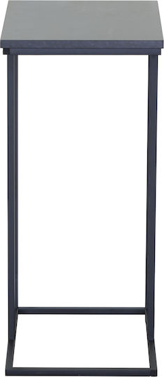 Rectangular Side Table Trenton Wooden Black Marble L40xW30xH66cm.