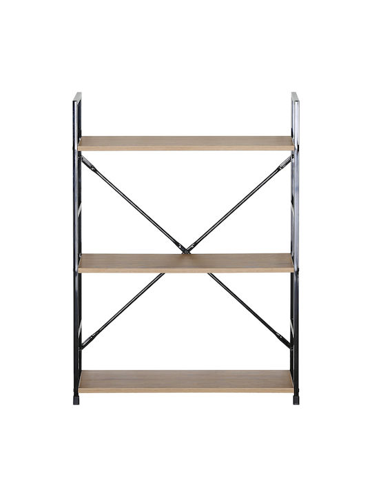 Βιβλιοθήκη Darrow Δρυς/μαύρο 58.6x23.5x80εκ.