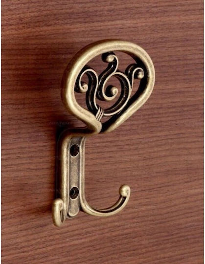 Giusti Wall Hanger Art 801 Metal 2 Hooks Gray 233 801WPA00G9