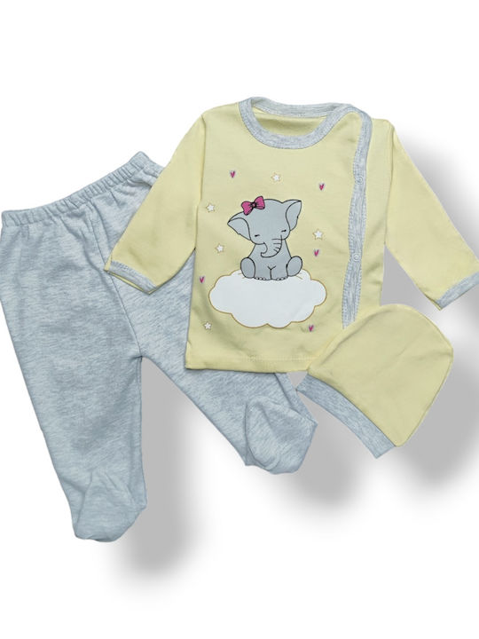 Kinder-Set mit Hose Winter 3Stück YELLOW (Yellow)