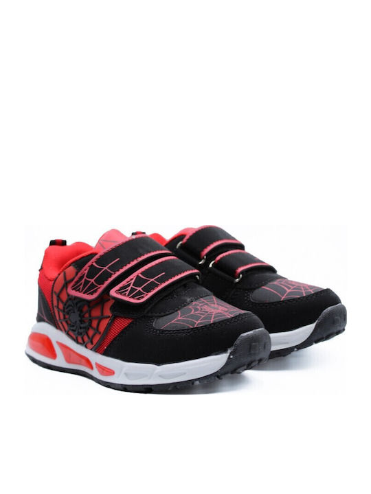 Παιδικά Sneakers με Σκρατς & Φωτάκια Κόκκινα