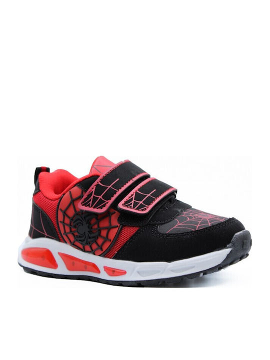 Παιδικά Sneakers με Σκρατς & Φωτάκια Κόκκινα