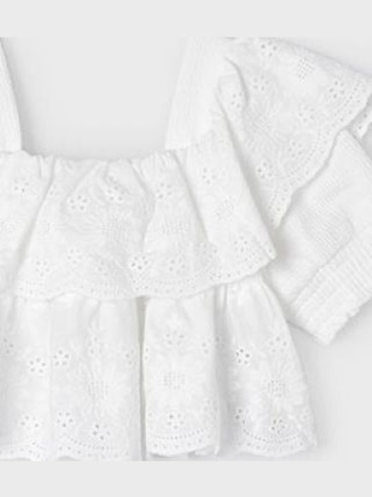 Kinderbluse Kurzarm Weiß