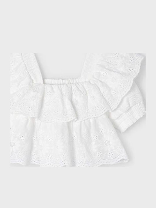 Kinderbluse Kurzarm Weiß