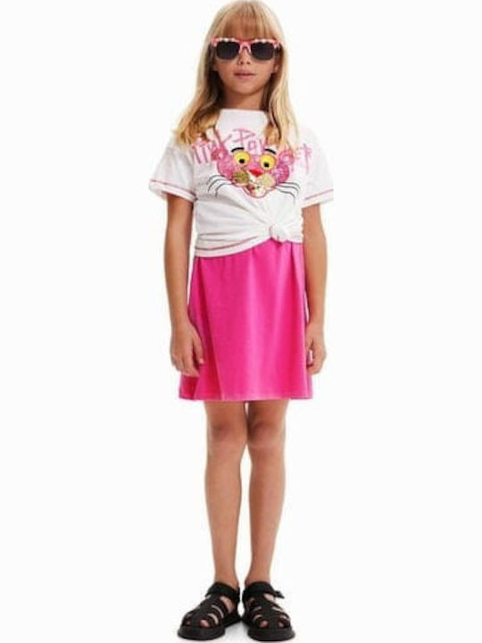 Tricou pentru copii Alb Pink Panther