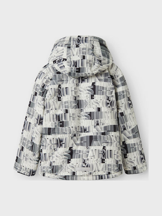 Kids' Casual Jacket Long with Hood White, Black