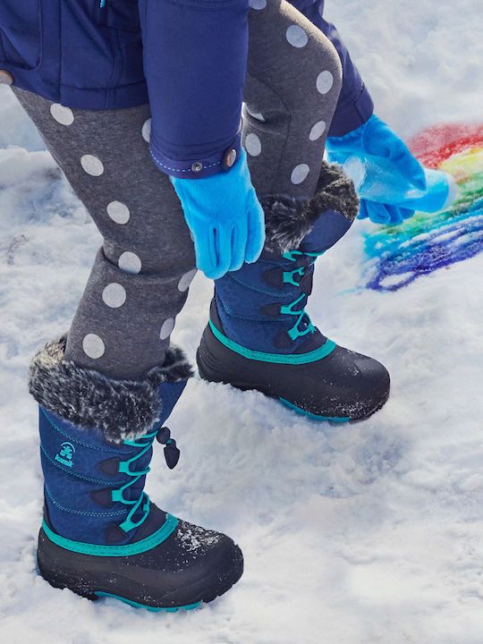 Kids Boots with Laces Navy Blue
