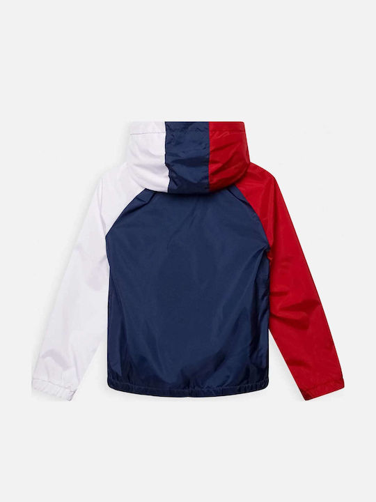 Geci Pentru Copii Sport Scurt Impermeabile cu Glugă Multicolore Color Block Wind