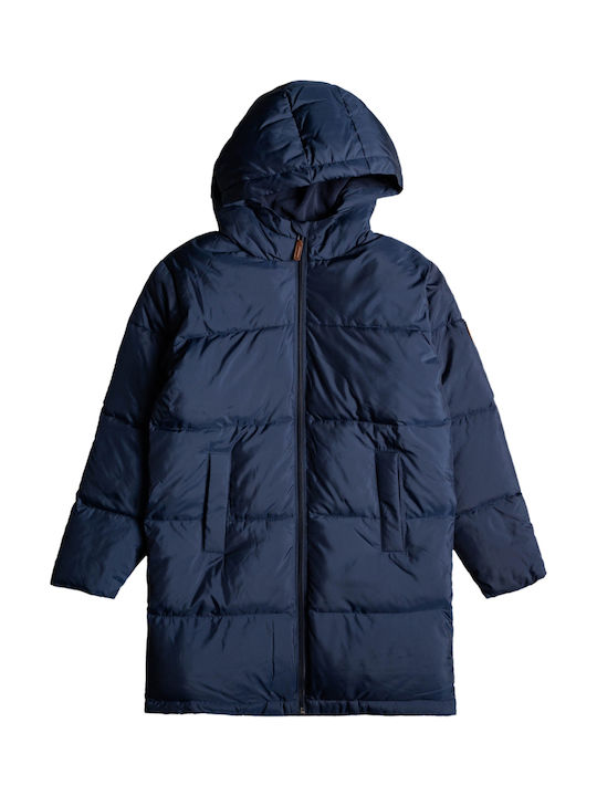 Παιδικό Καπιτονέ Μπουφάν Μακρύ με Κουκούλα Navy Μπλε Glory Box