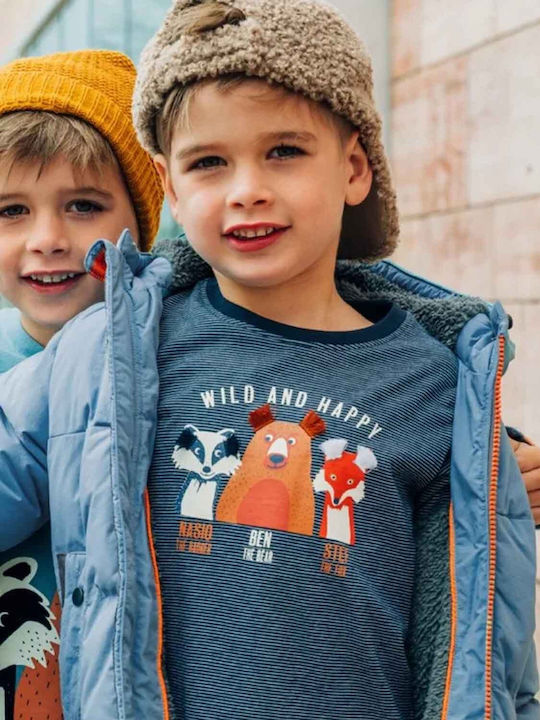 Kinder Freizeitjacke mit Futter & Kapuze Sky Blue