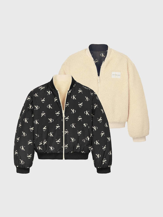 Kinderjacken & Winterjacken Bomber Kurz Beidseitig Beige
