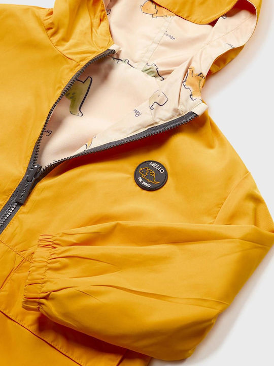 Kids' Casual Jacket Short Double Sided with Hood Mustard