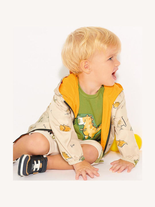Kids' Casual Jacket Short Double Sided with Hood Mustard