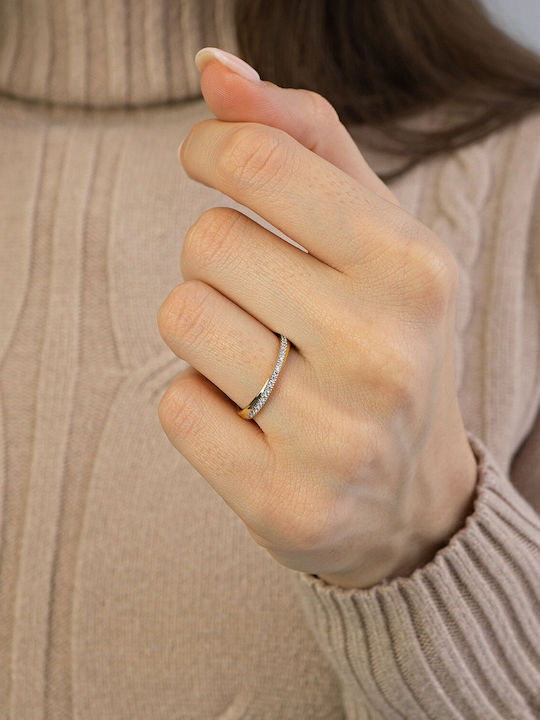Diamond Group Femeie Inel Semi-eternitate cu Diamant 18K