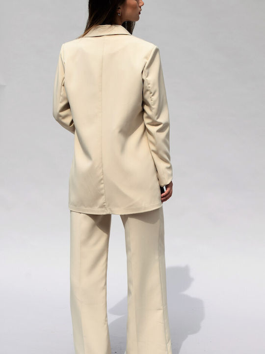 Honey Winter Blazer pentru femei Sacou beige - nude