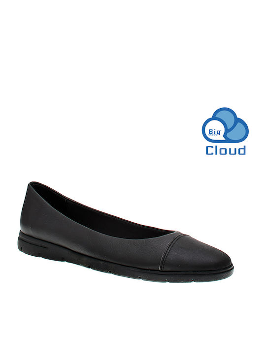 Lederne Damen Ballerinas in Schwarz Farbe