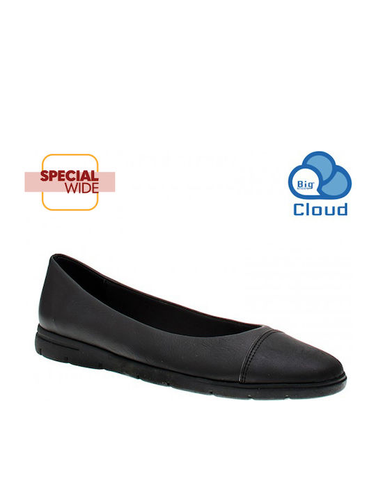 Lederne Damen Ballerinas in Schwarz Farbe