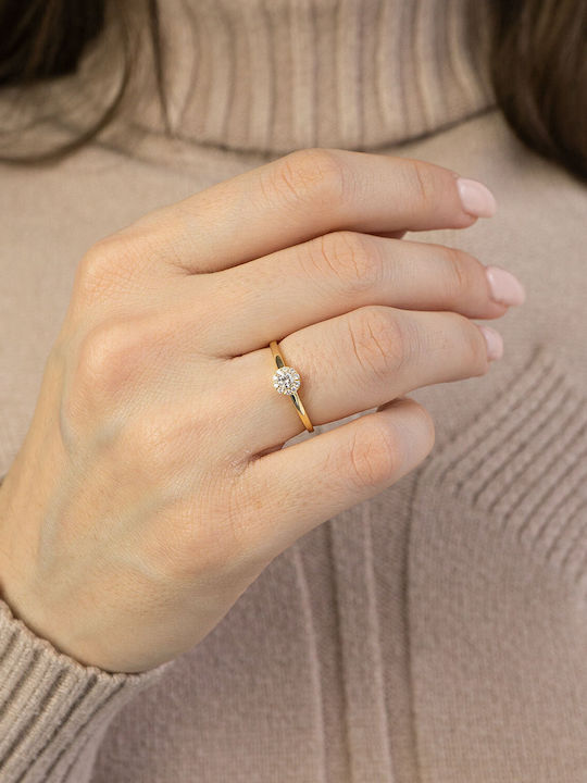 Diamond Group Single Stone from Gold 18K with Diamond