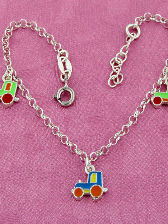 Kinderarmbänder Kette 925° Drei Züge Emaille aus Silber Kinderarmbänder Kette 925° Drei Züge Emaille aus Silber
