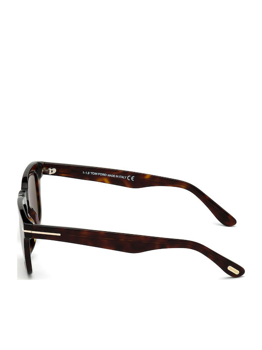 Tom Ford Dax Male Sunglasses with Brown Tartaruga Horn-Rimmed Frame and Green Gradient Lens