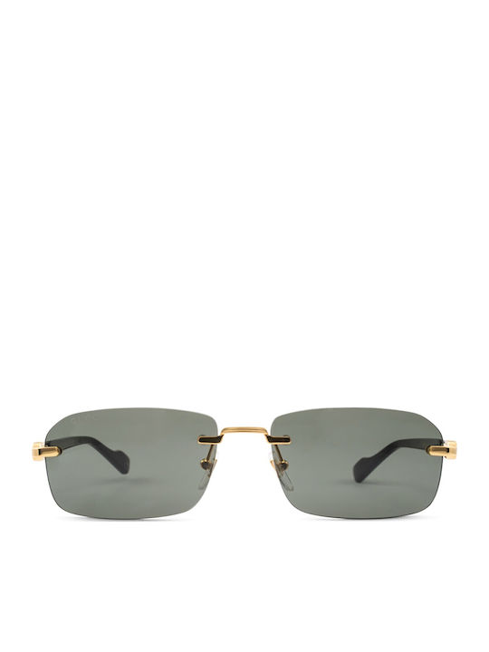 Gucci Unisex Sunglasses with Gold Metallic Frame and Grey Lens GG1221S 001