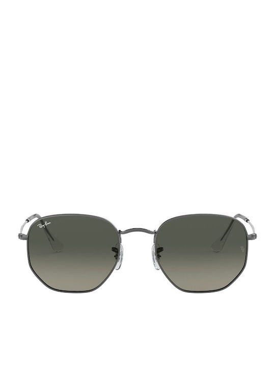 Ray Ban Hexagonal Unisex Sonnenbrille mit Silber Metall Gestell und Gray Verlaufsfarbe Linse RB3548N 004/71