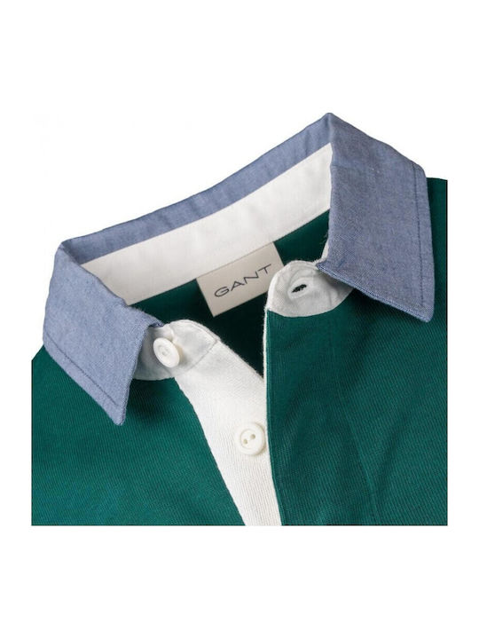 Heavy Polo Long Sleeve Blouse Green