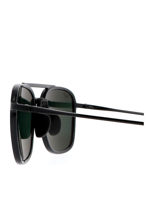 Maui Jim Keokea Men's Sunglasses with Black Plastic Frame and Black Polarized Lens 447-02